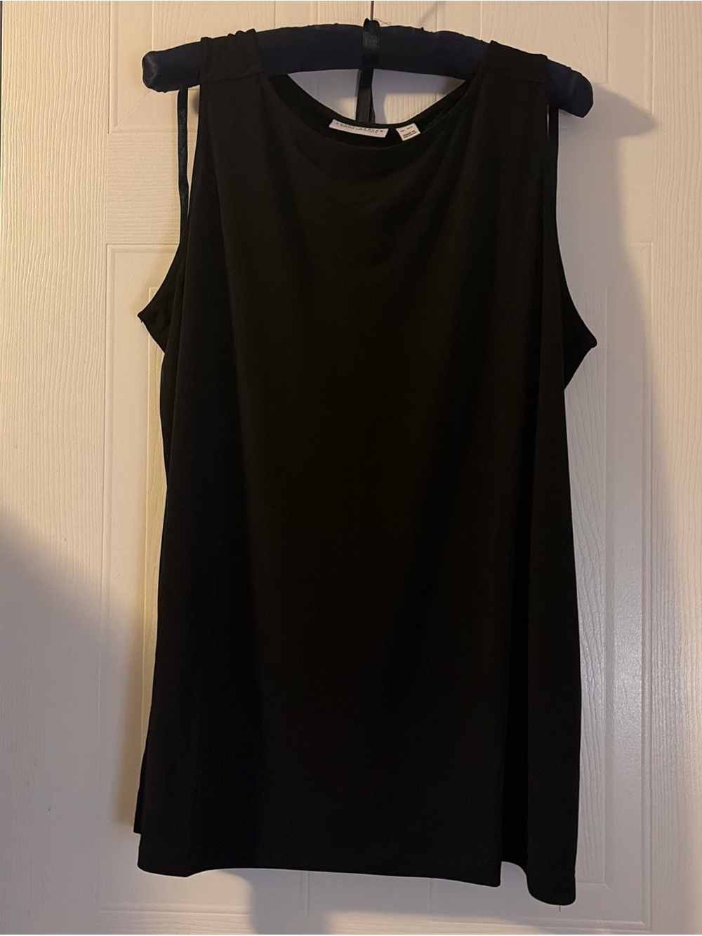 Susan Graver Tank Womens XLP Black Scoop Neck Stretch Easy Care Jersey Casual